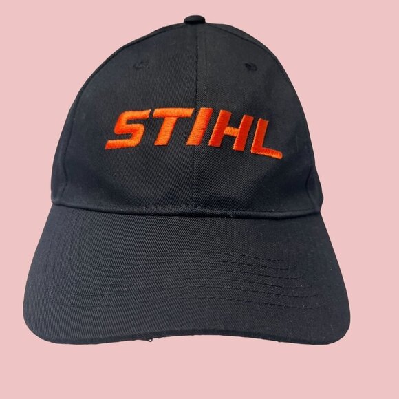 Stihl Hat Cap Snap Back Black Orange Adult Power Tools Chainsaw Embroidered Mens - Picture 1 of 9